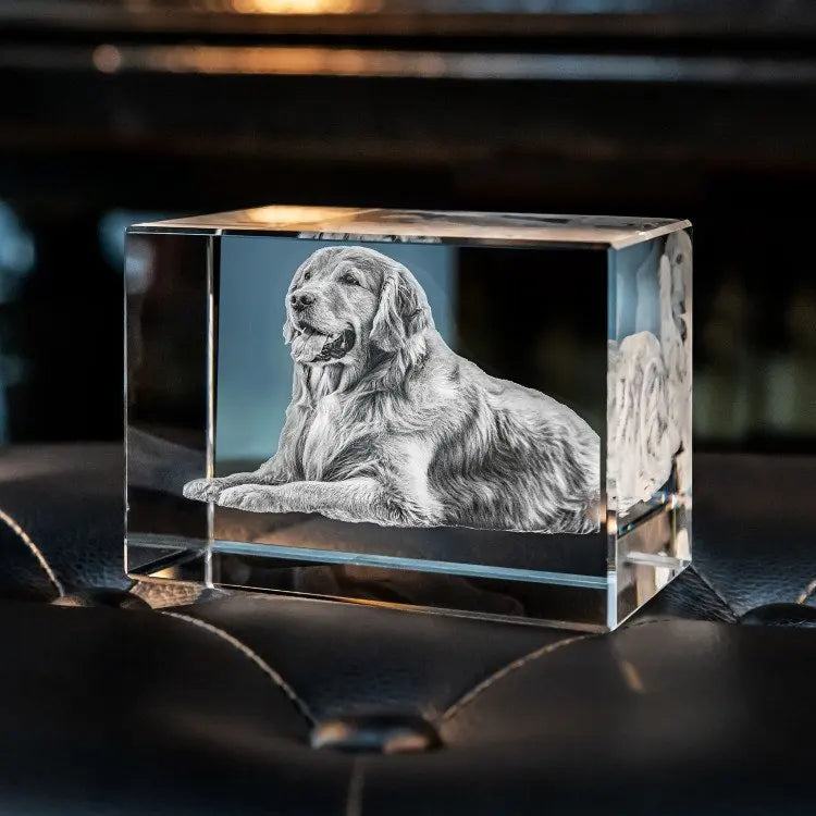 Custom Crystal Cube Memorial Keepsake