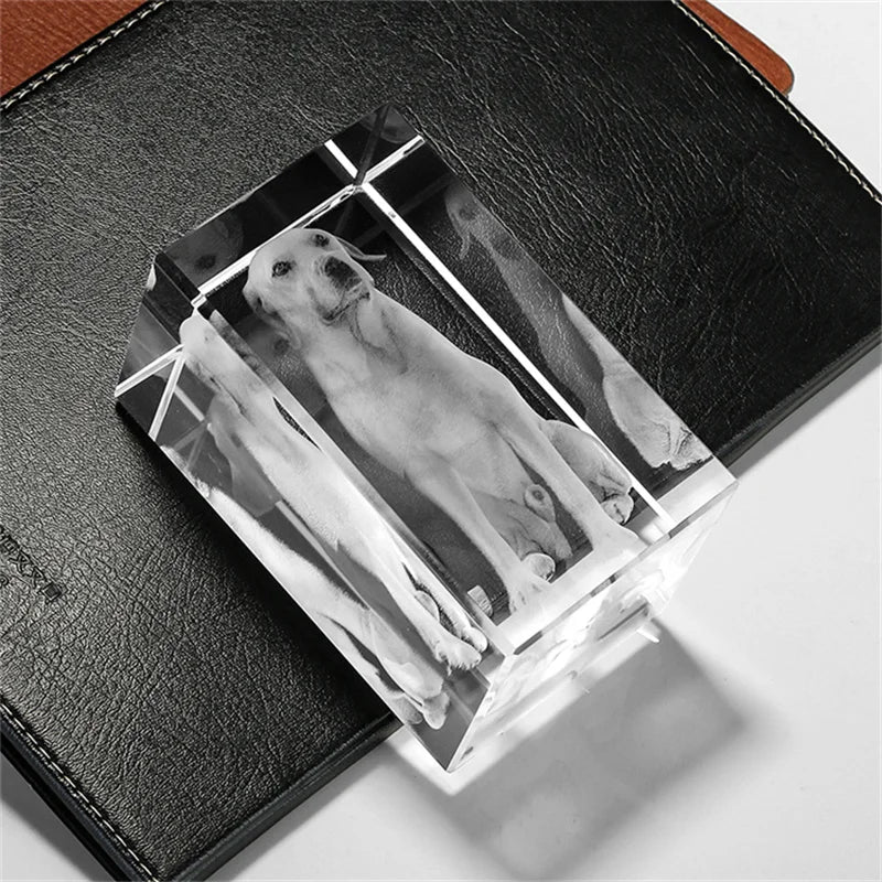 Custom Crystal Cube Memorial Keepsake