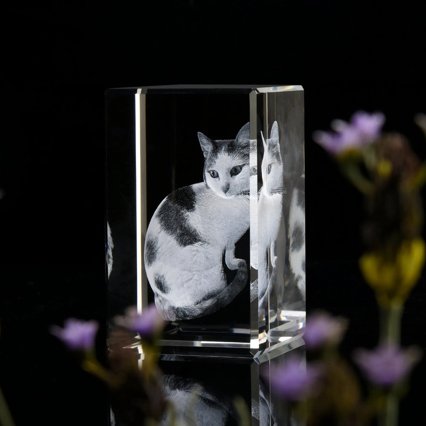 Custom Crystal Cube Memorial Keepsake