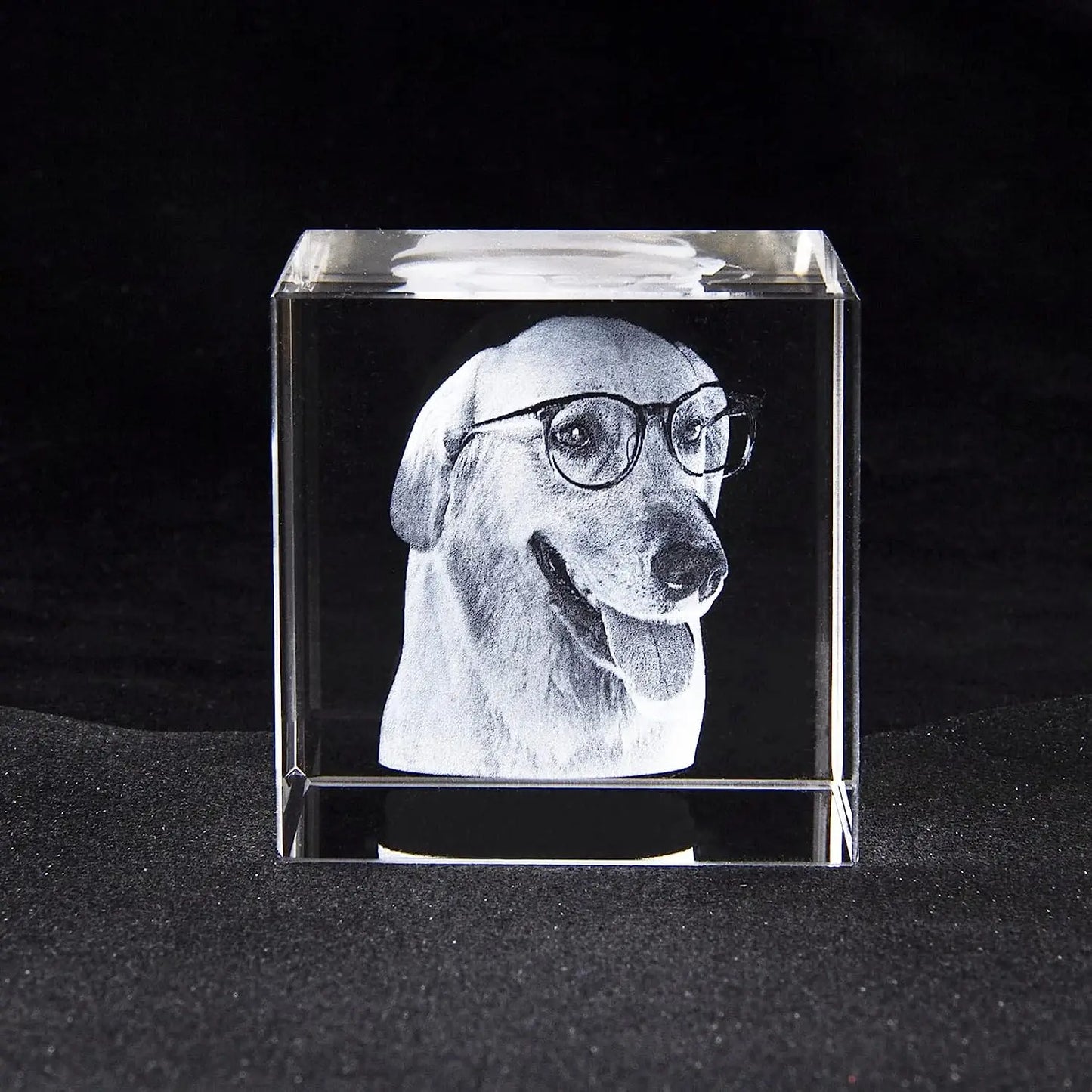 Custom Crystal Cube Memorial Keepsake