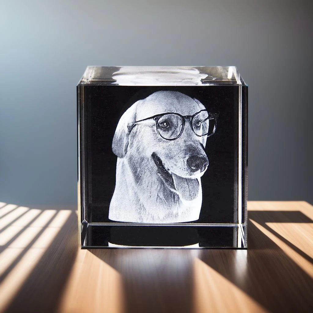 Custom Crystal Cube Memorial Keepsake