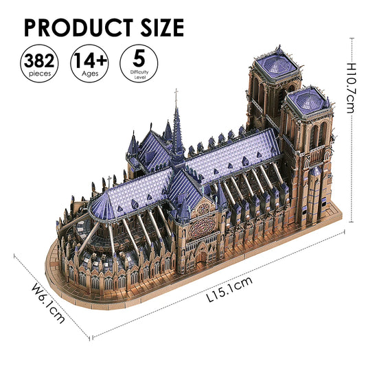 Notre Dame 3D Metal Puzzle Kit