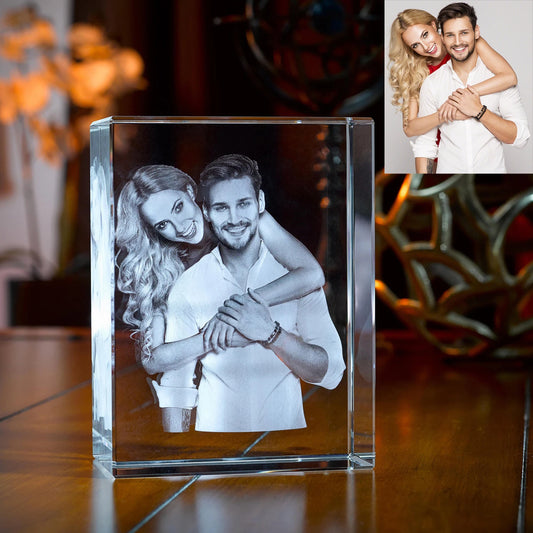 Custom Crystal Cube Memorial Keepsake