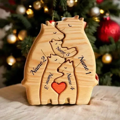 Decoración personalizada de rompecabezas de oso familiar